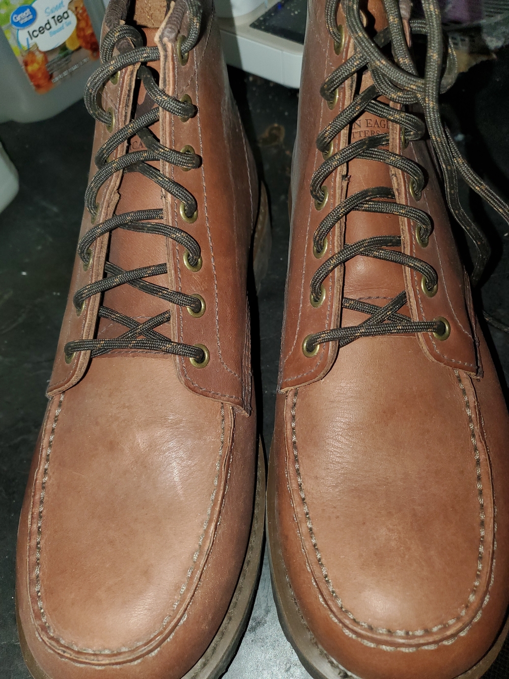 American Eagle Outfitters Tan/Brown Leather Chukka Boots - Lace-Up Size 11
